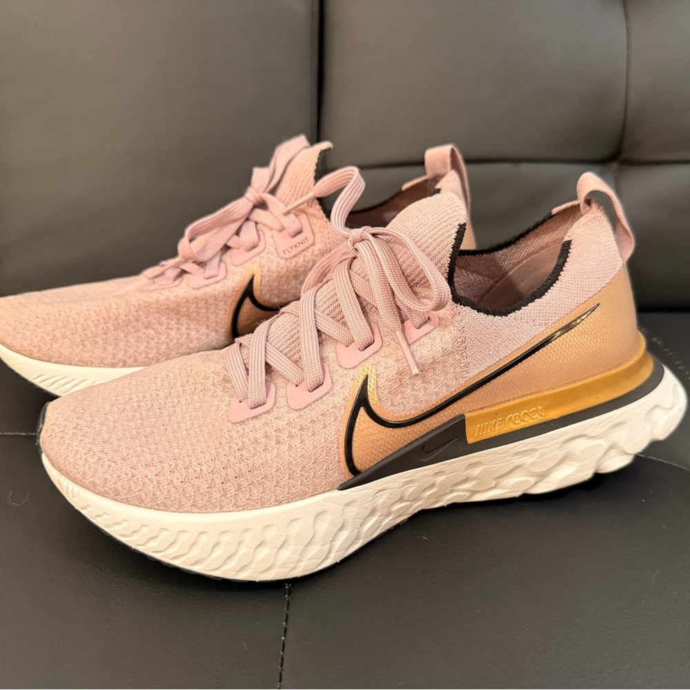 Nike Pink and Gold Athletic Shoes